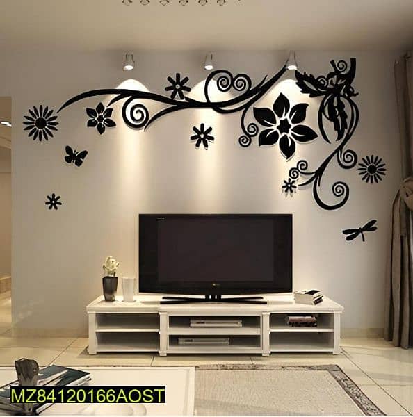 romantic wooden wall flower vine 3Dstereo 2