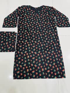 Butterfly Print 2pc Linen Dress