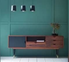 Tv console cabinet media storage