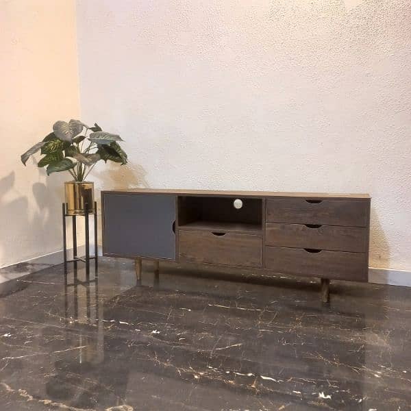 Tv console storage media cabinet 4