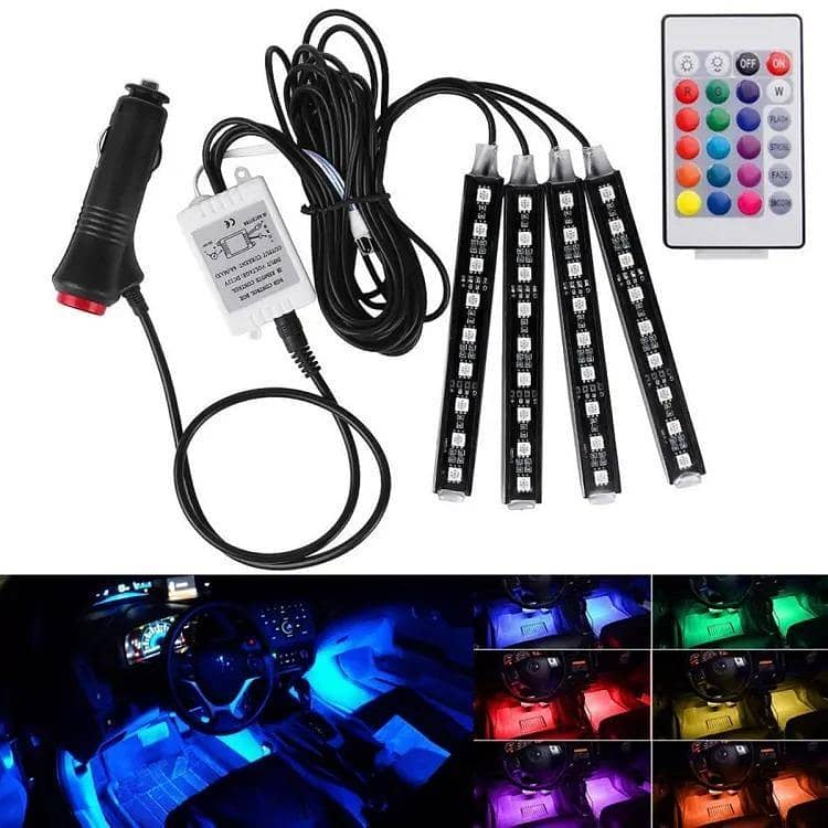 Car Interior floor decorative atmosphere light remote control RGB 1