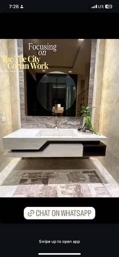 corian vanity fabrication 0