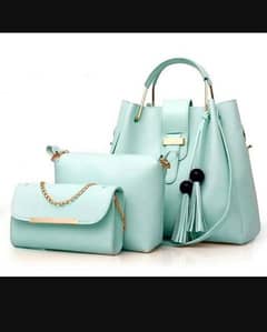 3pc hand bag pu leather 0