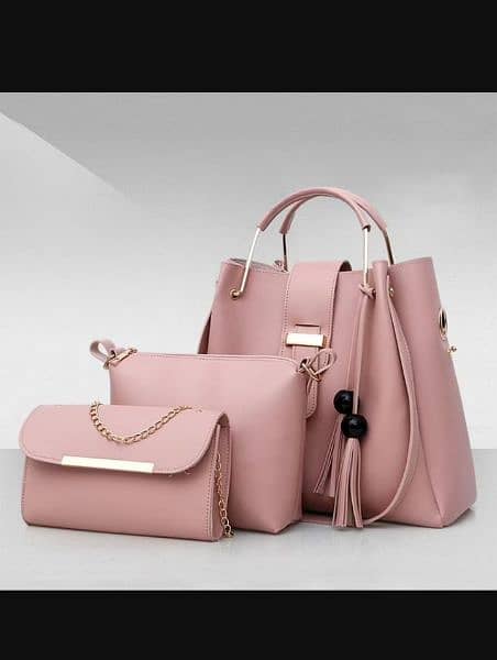 3pc hand bag pu leather 1