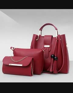 3pc hand bag pu leather