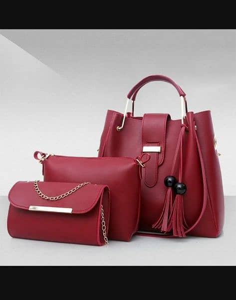 3pc hand bag pu leather 2