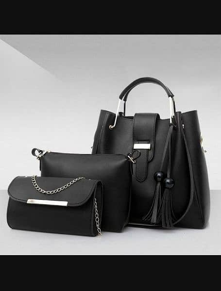 3pc hand bag pu leather 3