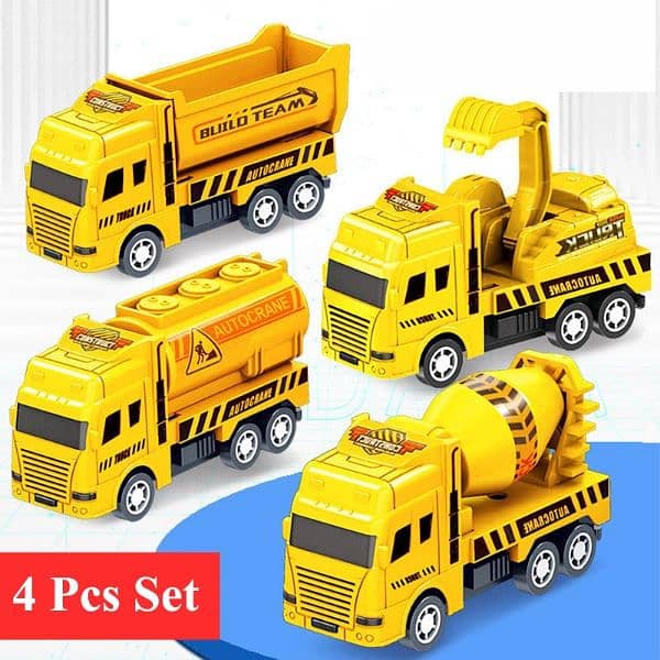 4-piece Set Educational Children's Toy Warrior Engineering Vehicle 0