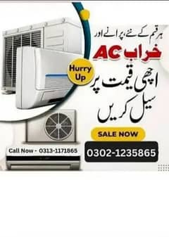 Working Ac/Dead Ac Window AC, DC Inverter AC, Split AC,Only Buy AC