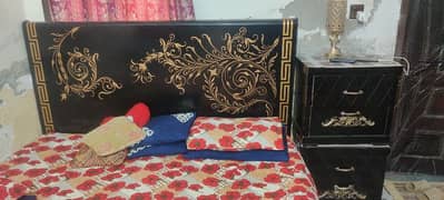 KinG Size Bed Side tables & Double Glass dressing table