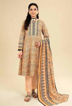 3 Pcs Women's Unstitched Viscose Printed Suit