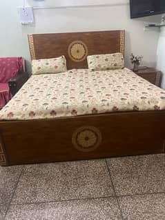 bed set with dressing and side table