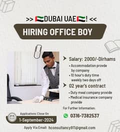 HIRING OFFICE BOY FOR DUBAI U. A. E