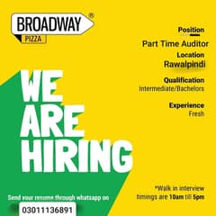 Part TIme Auditor Position Available For Rawalpindi Region