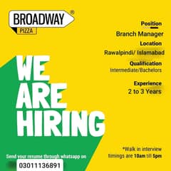 Branch Manager Position Available For Rawalpindi Region Branches