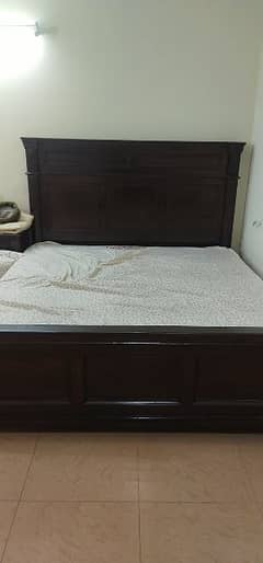 Bed with side table for sale 0