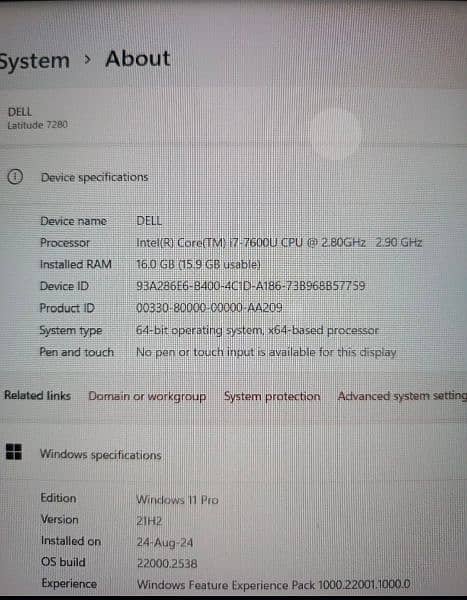 Dell 7280 laptop i7 7th gen 2