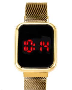 LED display digital watch with magnetic strip