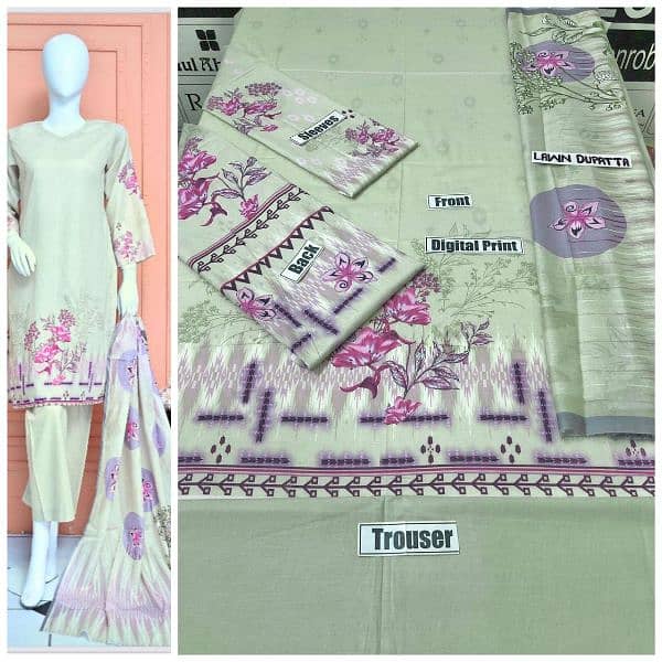 LATEST NOOR E AZAL *DIGITAL PRINTED* DESIGNS VOL’24 *AIRJET LAWN* 3PC 12