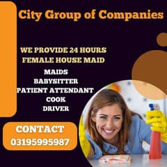 Provide 24/7 hours female house maid, babysitter, patient attendant. . .