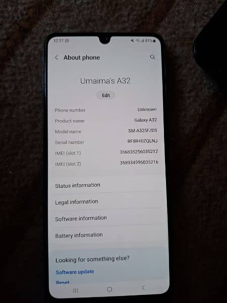 Samsung A 32 for sale Pta Approved with Box 2