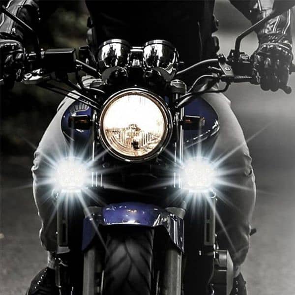 2 Pcs Motorcycle  Headlights Plus Switch LED White  Super Bright 3