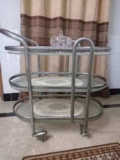 Glass tea trolley