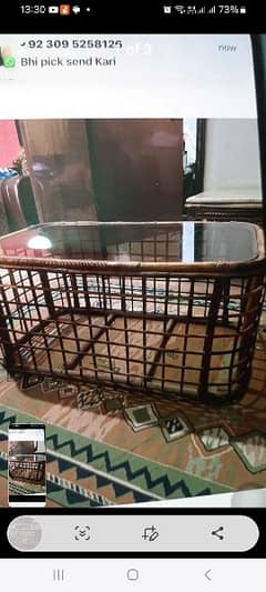 center cane table with top mirror in good price 0