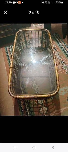 center cane table with top mirror in good price 1