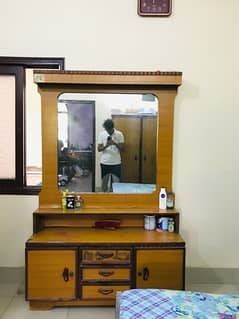 Wooden Dressing Table with mirror, cabinets and drowse