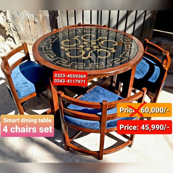 Smart dining table/round dining table/4 chair/6 chair/dining table 7