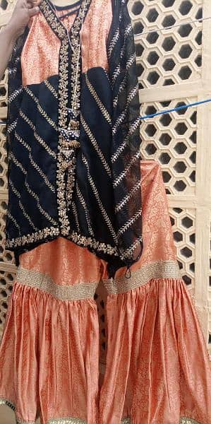 new dress gharara tea pink  golden banarsi heav 2