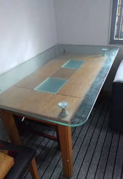 Glass dining table