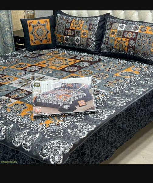 4 pcscrystal cotton painted double bedsheet 0