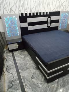 King size bed and side table