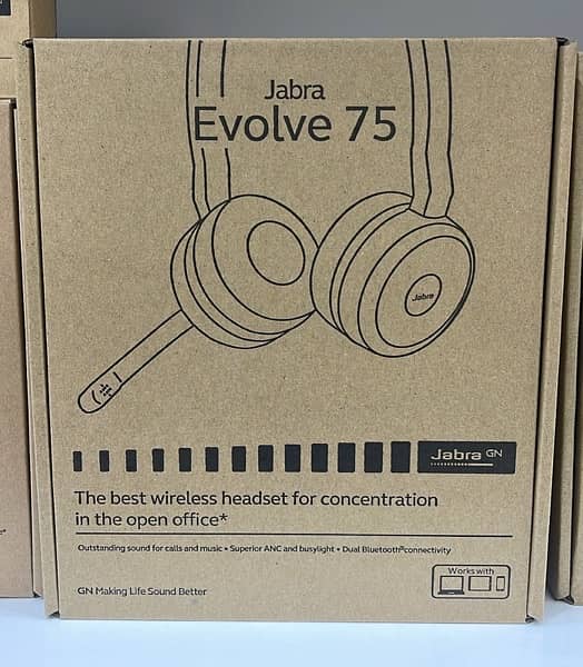 Jabra Evolve 75 Wireless On-Ear Headset 2