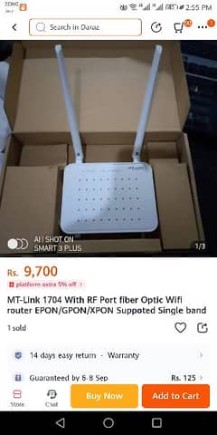 Wifi Mt link router also having HD channels port