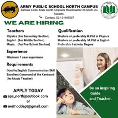 Teaching Staff Required