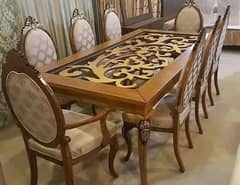 luxury dining table set/shesham wood chairs/8 seater dining table set 0