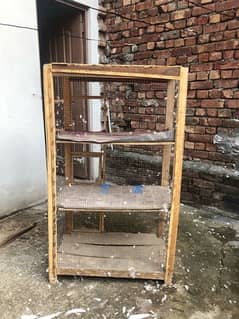 3 portion Wooden Cage Used