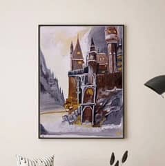 Hand made castle with oil paints original