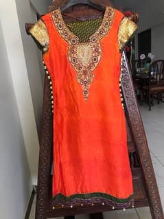 Rust and Green formal wedding wear