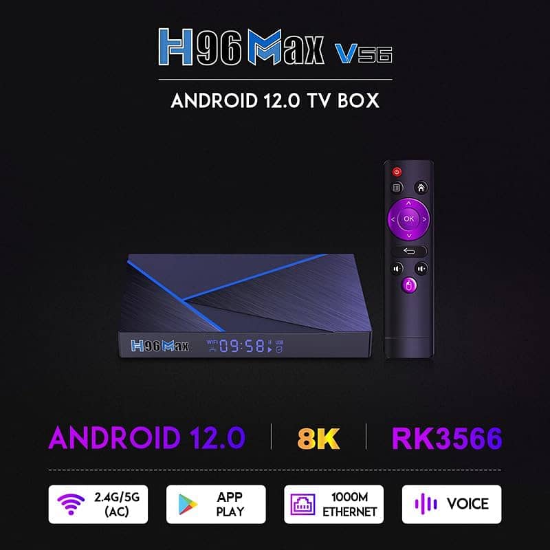 H96 Max V56 8GB 64GB 8K 3D Android 12 High Performance Android TV Box 4