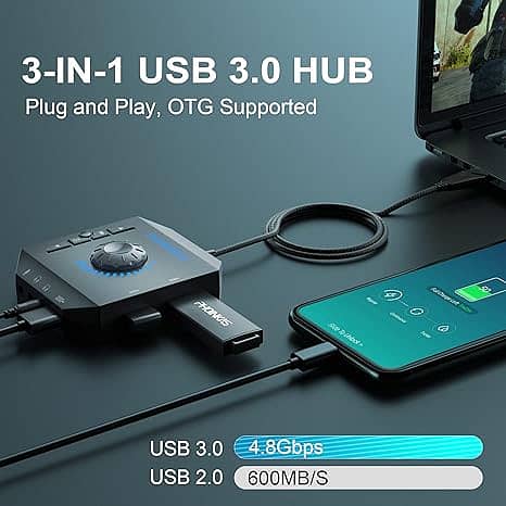 T10 External Sound Card, PHOINIKAS USB Audio Adapter for PC Windows, 2