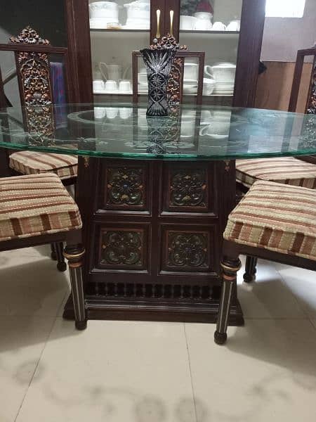 Dining table / Luxury Dinning Table / 6 Chairs / Top glass dining 8