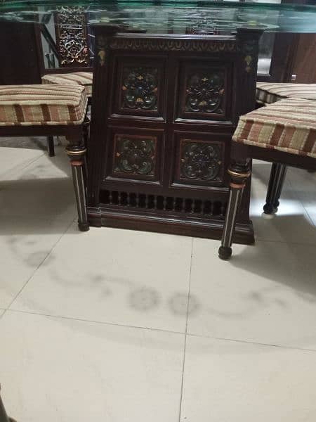 Dining table / Luxury Dinning Table / 6 Chairs / Top glass dining 9