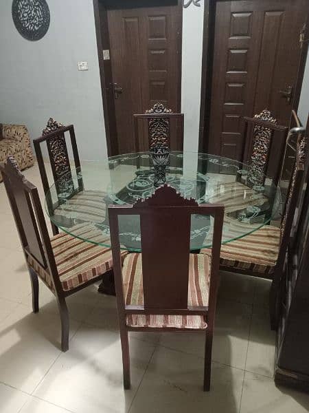 Dining table / Luxury Dinning Table / 6 Chairs / Top glass dining 11