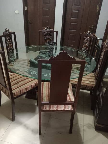 Dining table / Luxury Dinning Table / 6 Chairs / Top glass dining 12