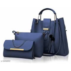 Double Phase PU Leather 3 Pcs Hand Bag Set|3 Piece Girl's Handbags