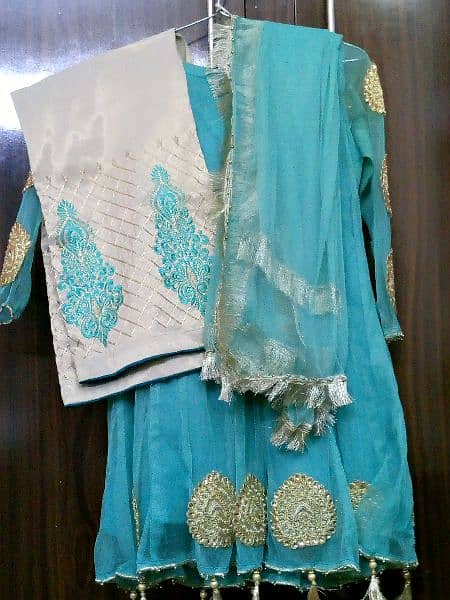 sea green short frock 0